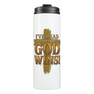 God Wins Christian Vintage Cross Typography Shirt_ Thermal Tumbler