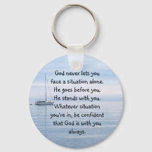 God With You Always Never Alone Inspirational  Keychain