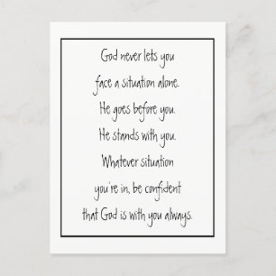 God With You Always Never Alone Inspirational Postcard