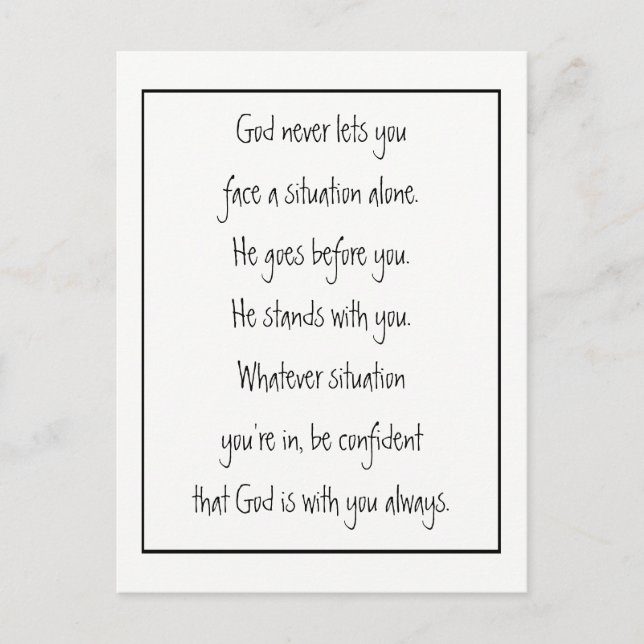 God With You Always Never Alone Inspirational   Postcard (Front)