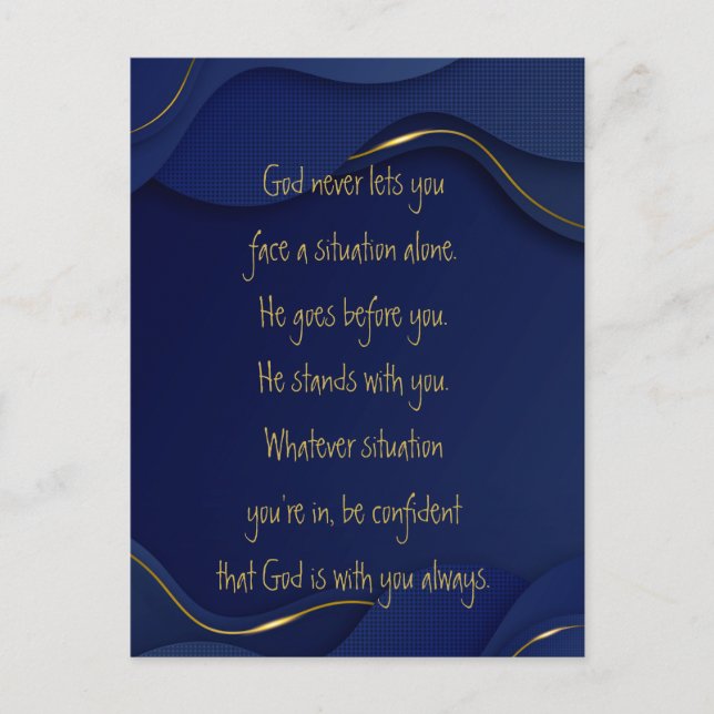 God With You Always Never Alone Inspirational  Postcard (Front)