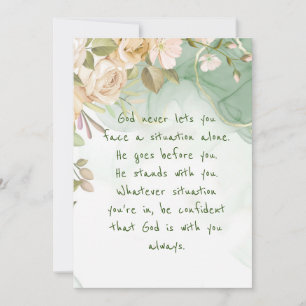 God With You Never Alone Inspirational Flowers  Card