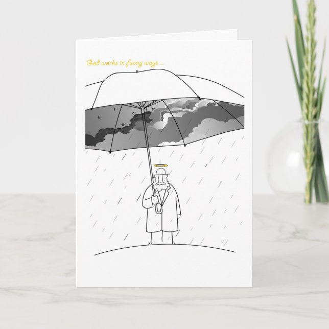God works in funny ways card (Front)