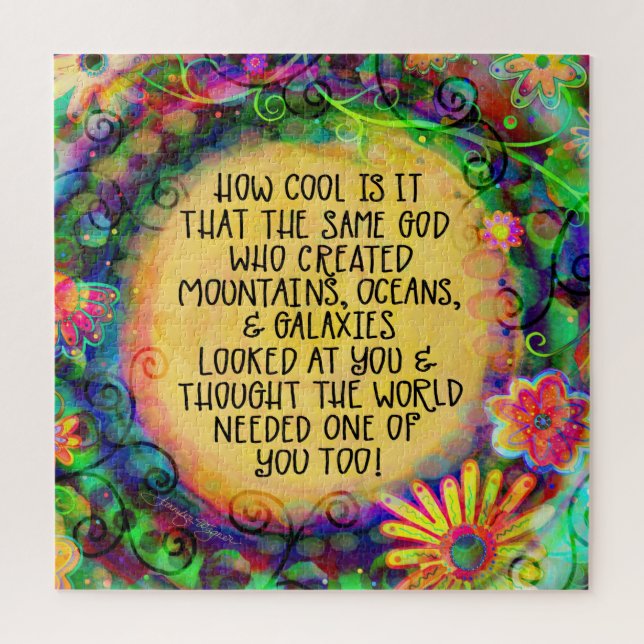 God World Needed You Quote Fun Trendy Inspirivity Jigsaw Puzzle (Vertical)