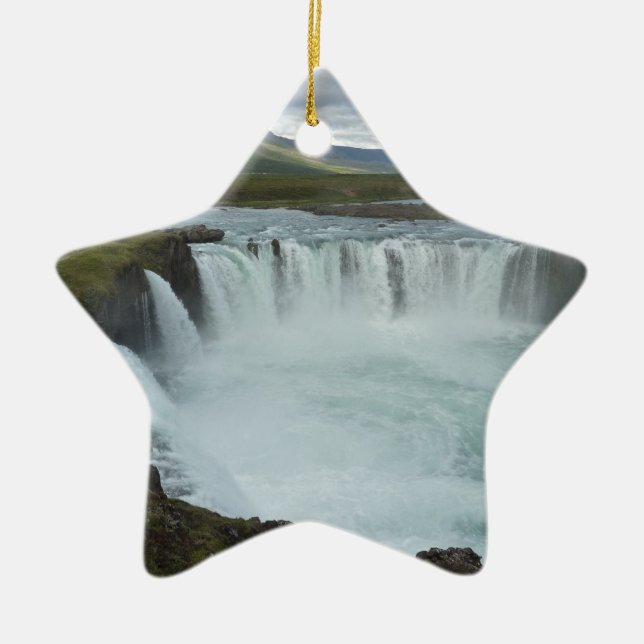 Godafoss Ceramic Ornament (Front)