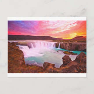 Godafoss, North Iceland 3 art Postcard