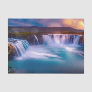 Godafoss Waterfall, Iceland Beautiful Landscape Tissue Paper