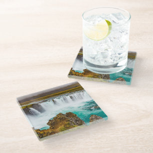 Godafoss waterfall, Iceland Glass Coaster