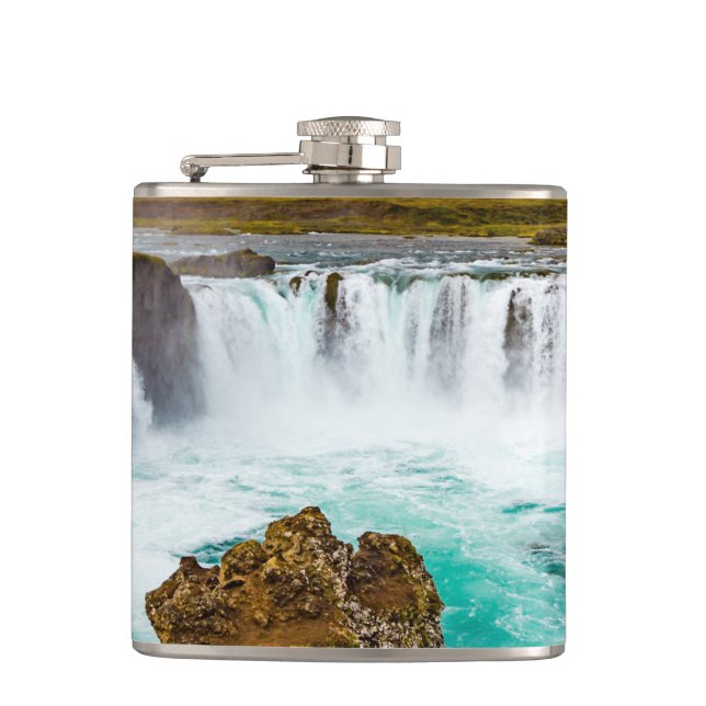 Godafoss waterfall, Iceland Hip Flask (Front)