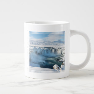 Godafoss Waterfall Landscape Large Coffee Mug