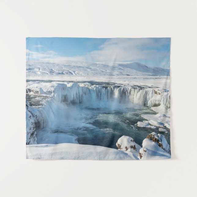 Godafoss Waterfall Landscape Tapestry (Front (Horizontal))