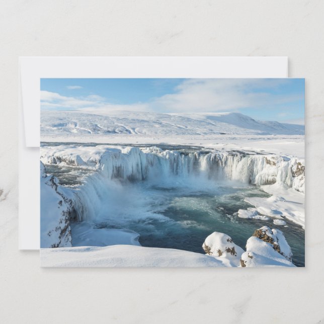 Godafoss Waterfall Landscape Thank You Card (Front)