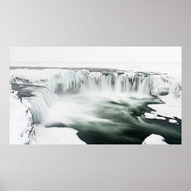 Godafoss waterfall, winter, Iceland 4 Poster (Front)