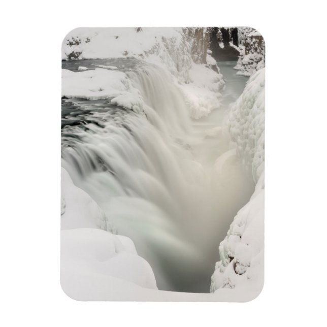Godafoss waterfall, winter, Iceland Magnet (Vertical)