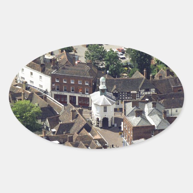 Godalming Surrey England Oval Sticker (Front)