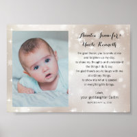 Godchild Photo Godparents Poem on Gold Stars