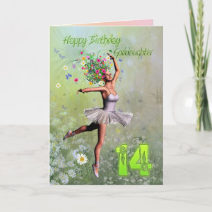 Goddaughter age 14, flower fairy birthday card