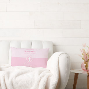 Goddaughter Baptism Pink Child of God Personalized Lumbar Pillow