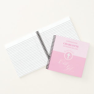 Goddaughter Baptism Pink Child of God Personalized Notebook