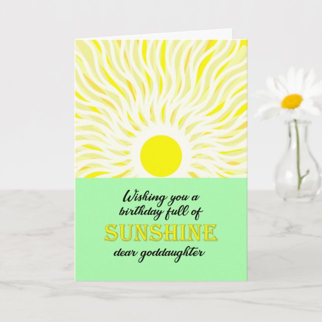 Goddaughter Birthday Bright Sunshine Card (Small Plant)