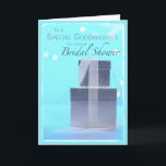 Goddaughter, Bridal Shower Gifts, Light Blue Thank You Card<br><div class="desc">Surprise your goddaughter with this light blue card with silver gifts. This card is perfect to send her with your deepest wish on her bridal shower.</div>