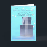 Goddaughter, Bridal Shower Gifts, Light Blue Thank You Card<br><div class="desc">Surprise your goddaughter with this light blue card with silver gifts. This card is perfect to send her with your deepest wish on her bridal shower.</div>