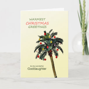 Goddaughter Christmas Palm Tree Holiday Card