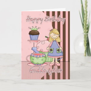Goddaughter Cute Birthday Card - Cupcakes And Tea