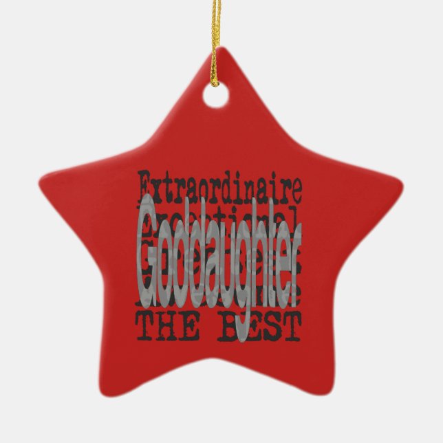 Goddaughter Extraordinaire Ceramic Ornament (Front)