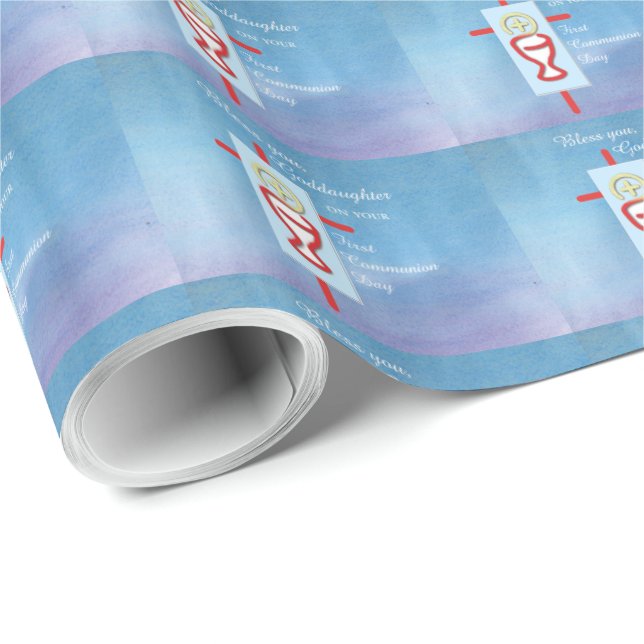 Goddaughter, First Holy Communion, Turquoise Wrapping Paper (Roll Corner)