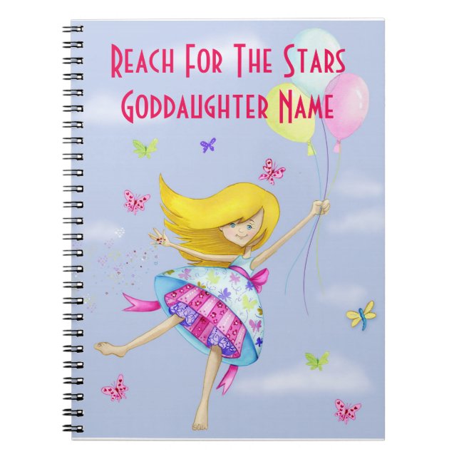Goddaughter Gift Girly Motivational Personalized Notebook (Front)