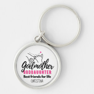 Goddaughter Gift - Godmother Best Friends for Life Keychain