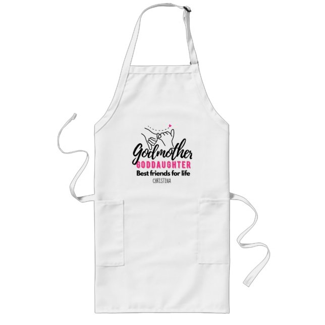Goddaughter Gift - Godmother Best Friends for Life Long Apron (Front)