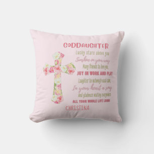 Goddaughter Gift Motivational Encouragement NAMED Throw Pillow