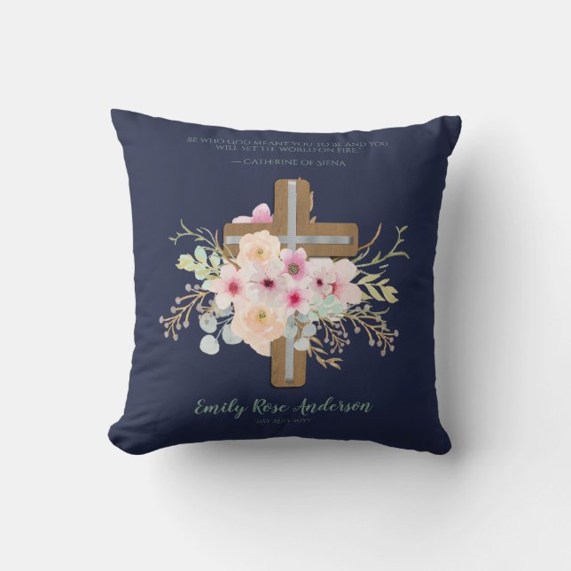 Goddaughter Gift Motivational Encouragement NAMED Throw Pillow (Front)