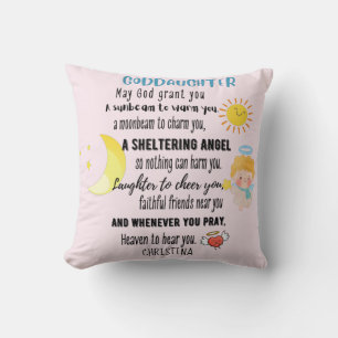 Goddaughter Gift Motivational Encouragement NAMED Throw Pillow