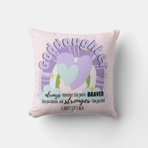 Goddaughter Gift Motivational Encouragement NAMED Throw Pillow