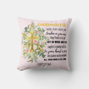 Goddaughter Gift Motivational Encouragement NAMED Throw Pillow