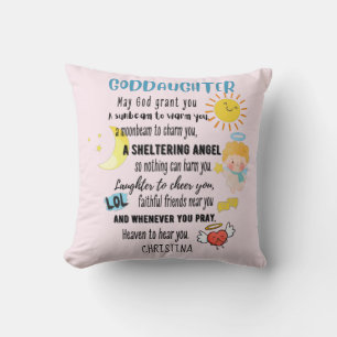 Goddaughter Gift Motivational Encouragement NAMED Throw Pillow