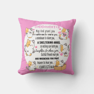 Goddaughter Gift Motivational Encouragement NAMED Throw Pillow