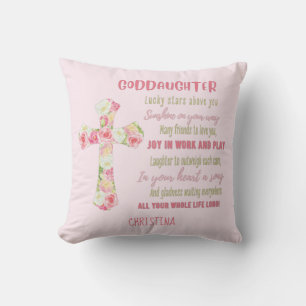 Goddaughter Gift Motivational Encouragement NAMED Throw Pillow