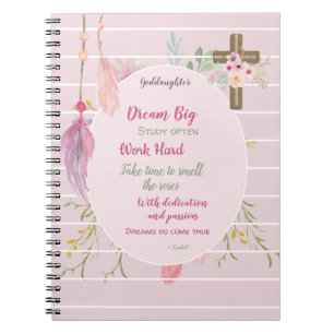 Goddaughter Gift Motivational Words Personalized Notebook