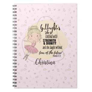 Goddaughter Gift QUOTE Proverb Blonde BALLERINA Notebook