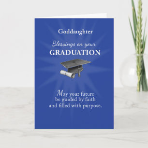 Goddaughter Graduation Religious Blessings Blue Card