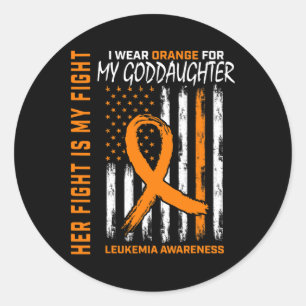 Goddaughter Leukaemia Cancer Awareness American Fl Classic Round Sticker