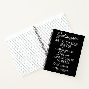 Goddaughter may jesus live within your heart notebook