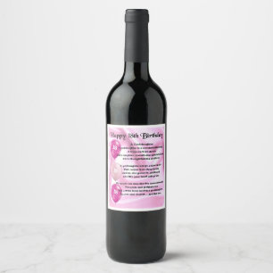 Goddaughter  Poem  Bottle Label  18th  Birthday