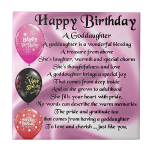 Goddaughter Poem - Happy Birthday Tile