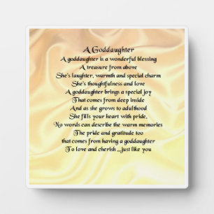 Goddaughter Poem Plaque  -  Cream  Silk design