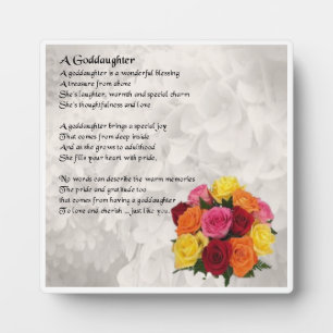 Goddaughter Poem Plaque - Flowers design